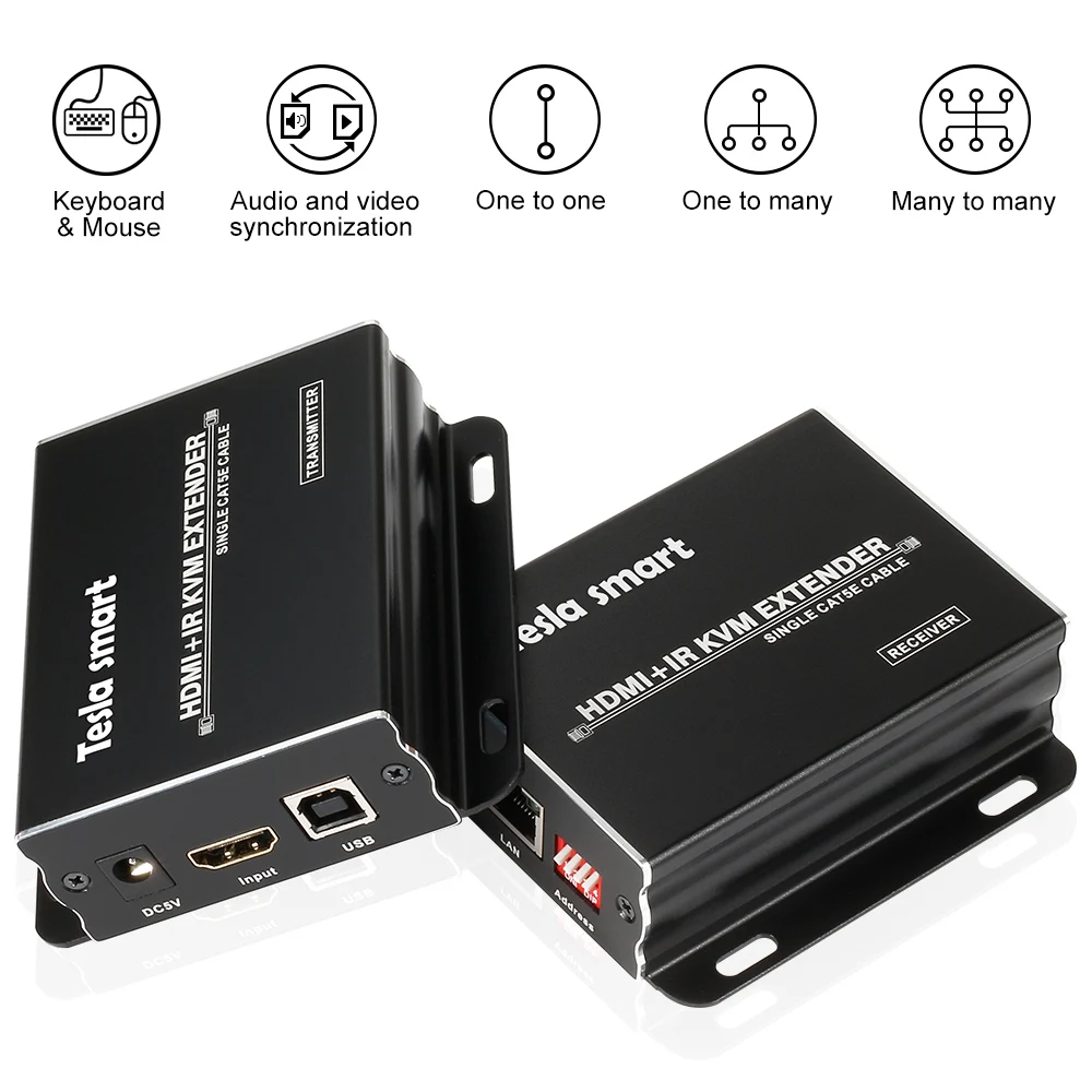 KVM удлинитель 120 м HDMI IR CAT5e/6 TCP/IP Full HD Поддержка 3D HDCP EDID (один Отправитель + один