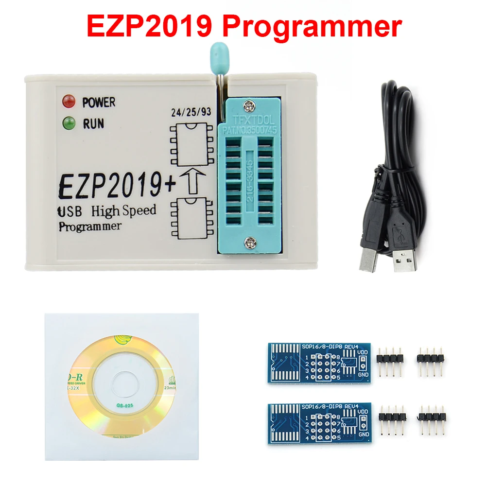 best car battery charger ezp 2019 support WIN7&8 64bit NEW EZP2019 high-speed USB SPI Programmer 24 25 93 EEPROM 25 flash bios chip EZP2019 12 adapter auto battery charger Code Readers & Scanning Tools