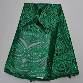 

Dark green African Swiss Voile Lace Fabric High Quality French Tulle Lace Fabric 2020 Nigerian Lace Guipure Embroidery Fabric