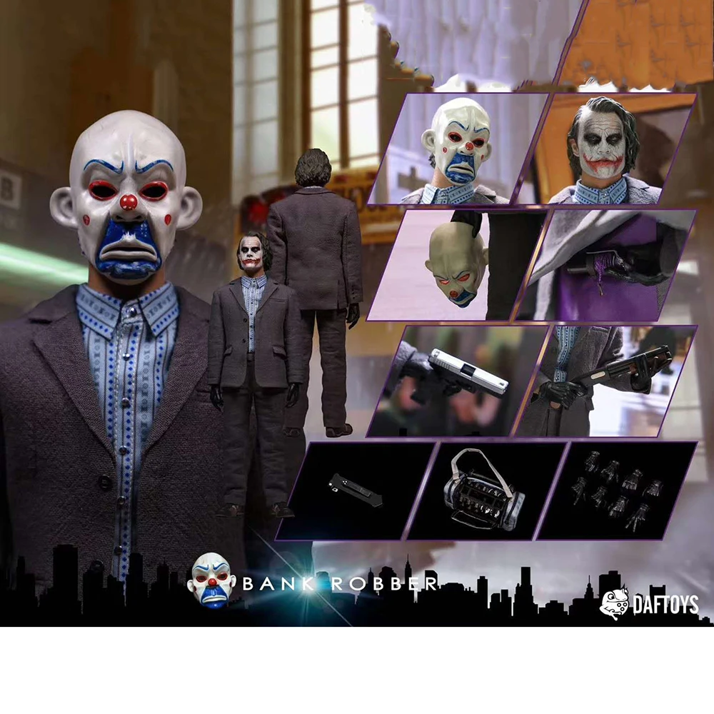 1/6 figure bank robbers Joker face Clown Heath ledger mask Suitable for head 1/6 figure bank robbers Joker face Clown Heath ledger mask Suitable for head
