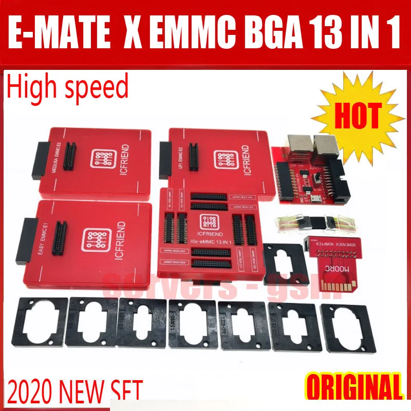 2020 Новейшая высокоскоростная E MATE X EMMC/ICs EMMC BGA 13 в 1 поддержка eMMc BGA100/136/153/162/168/221/254/529
