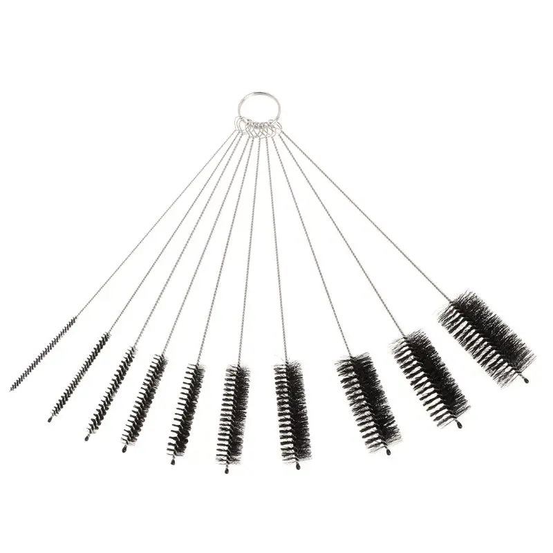Juego de pinceles para acuario, herramienta para limpieza de tuberías, limpiador de tubos para vasos con pajita de beber, joyería, frasco, Kit para el hogar, 10 Uds.
