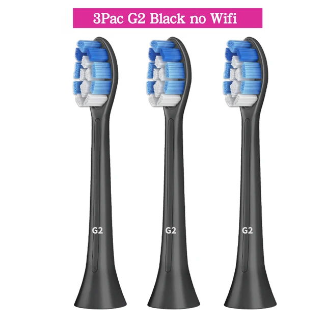 Apply to Philips Sonicare Toothbrush HX6250 HX6530 HX6730 HX6930 Electric Toothbrush Replacement Heads Bluetooth BrushHeads 3Pcs-G2-BK-No Wifi