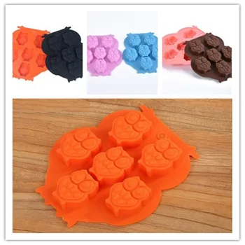 

FoodyMine New Arrived 1Pcs 12 Hole Owl Shape Silicone Chocolate Mold , Ice, Cupcake, Lollipop,& Sugar Tool