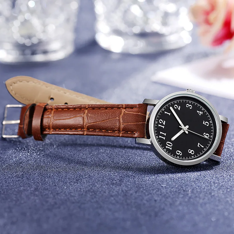 Fashion Lovers' Watch Simple Men And Women Wristwatch Casual Leather Quartz Couple Clock Paired Watches Gift amante rel&oacute;gio