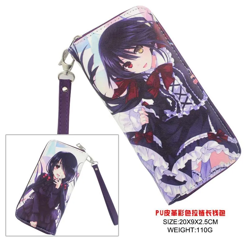 Date A Live-8 Аниме Дата живой Длинный кошелек на молнии Tokisaki Kurumi/Izayoi Miku из искусственной кожи кошелек - Цвет: Date A Live-8