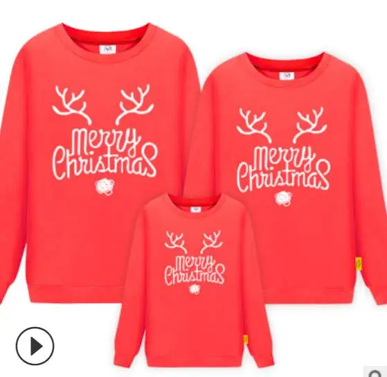Семейные рубашки; Рождественский свитер для мамы, папы и детей; вечерние одинаковые комплекты; одежда для всей семьи с принтом оленя и дерева; Мягкая шерстяная одежда - Цвет: see chart