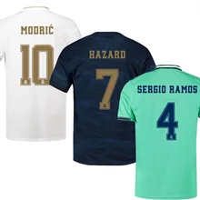 19 20 Real Madrided взрослая футболка, футболка для футбола,, домашняя одежда, 3RD Hazard ISCO MODRIC, футболка для футбола, размер S-2XL