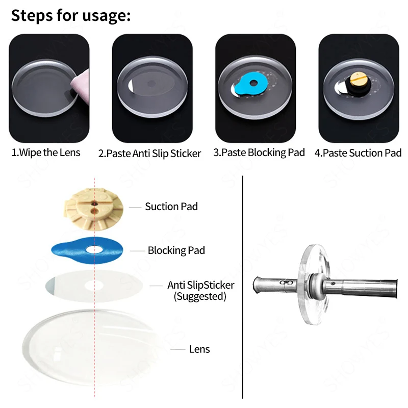 Transparent Anti Slip Sticker Protection Lens Processing Resist Skid Film Blocking Pads Clear Double Sided Glue Disc for Glasses 4