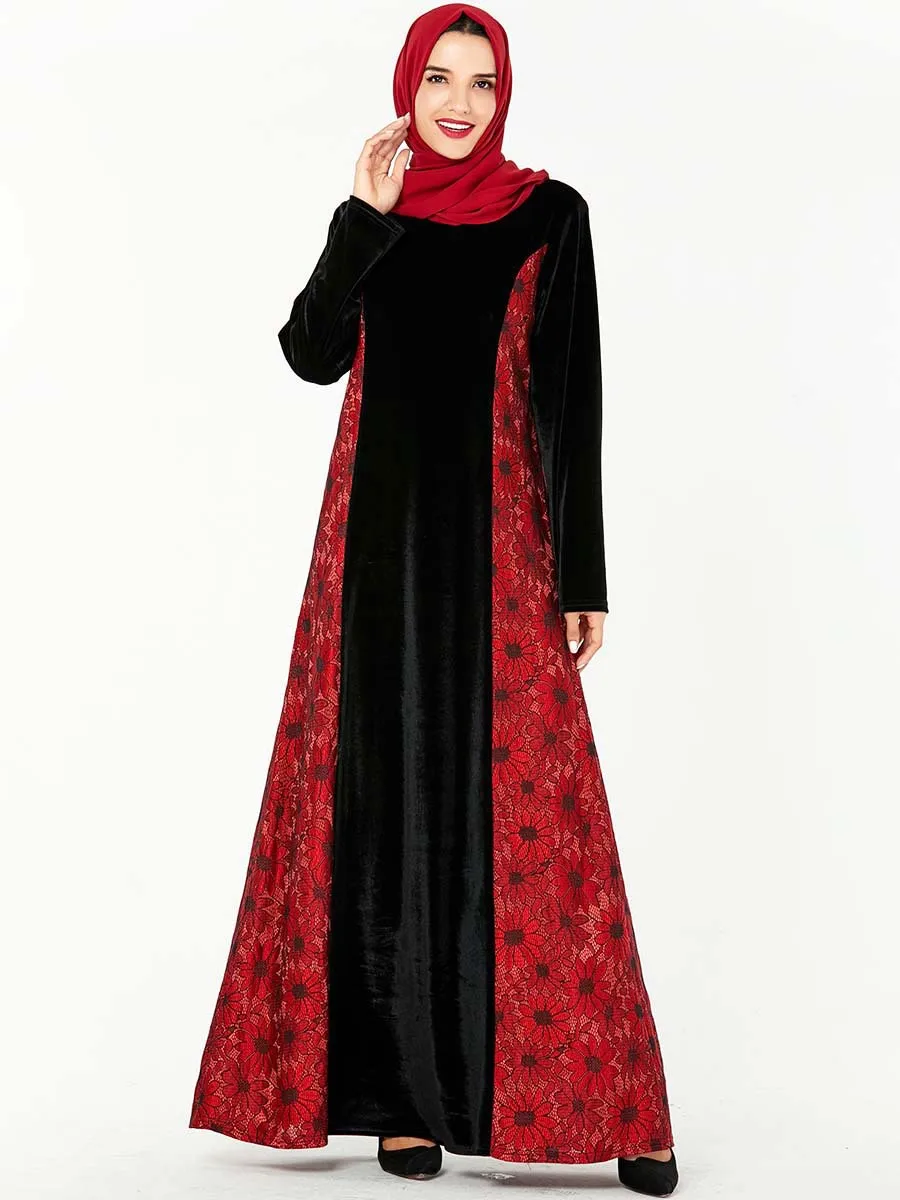 Элегантное мусульманское бархатное Макси платье Vestidos кардиган кимоно длинный халат платья Jubah Ближний Восток ИД Рамадан мусульманская молитва