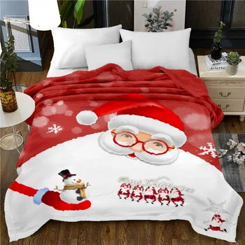 

Christmas Plush Blanket Fashionable Soft Warm Spring Autumn Plush Blanket Cover Blanket Composite Fleece Home Textile Products