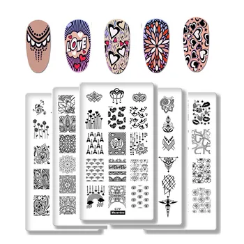 

Nail Stamping Plates Valentine's Day Theme LOVE Lace Style Rectangle Stamping Nail Art Plate DIY Image Plate Stamp Polish