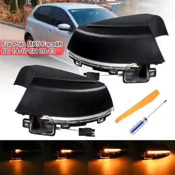 

2X Car LED Dynamic Turn Signal Light Mirror Indicator Blinker Repeater for VW Polo MK5 Facelift 6C 2014-2017 6R 2009-2013