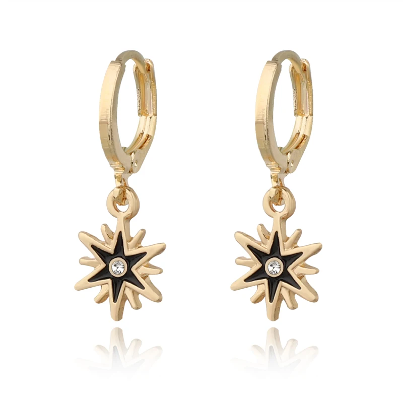 1Pair 2020 New Gothic Meteor Star Hoop Earrings for Women Gold Color Tiny Huggie Charm Hoops Minimalist Jewelry E499 | Украшения и