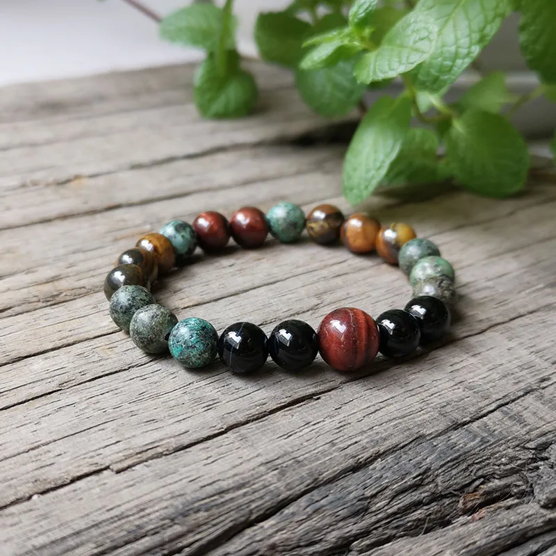8mm Natural Stone Beads,Prayer Bracelet,African Turquoise,Tigers Eye,Awaken,JapaMala Bracelet,Spiritual Jewelry,Meditation Beads