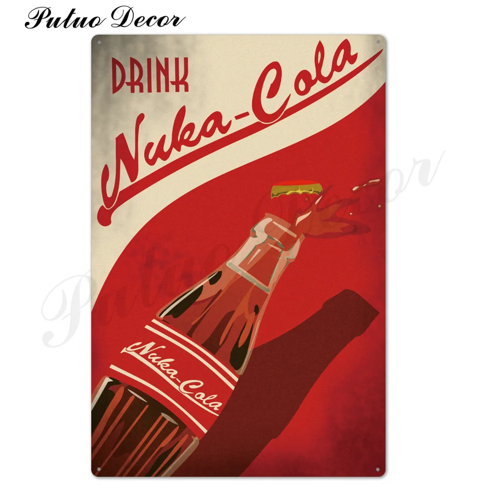 TH3329 Nuka Cola металлическая вывеска, винтажная Оловянная табличка, металлическая винтажная, для паба, Ретро Декор стены для бара, паба, клуба, человек, пещера, металлические плакаты - Цвет: TH3329