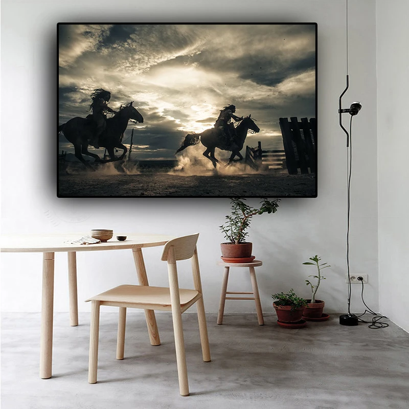 Черно-белый индийский портрет, холст, живопись, скандинавские плакаты и принты, настенные картины для гостиной
