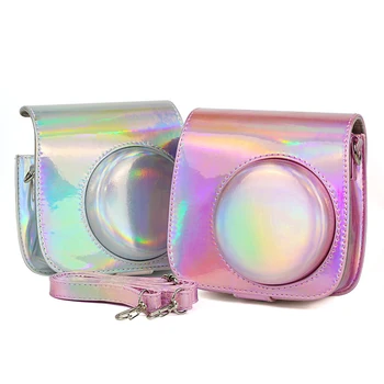 

Fujifilm Instax Mini 9 Mini 8 Camera Case Bag Holographic Shining Laser Instant Camera Shoulder Strap Bag Protector Cover Pouch