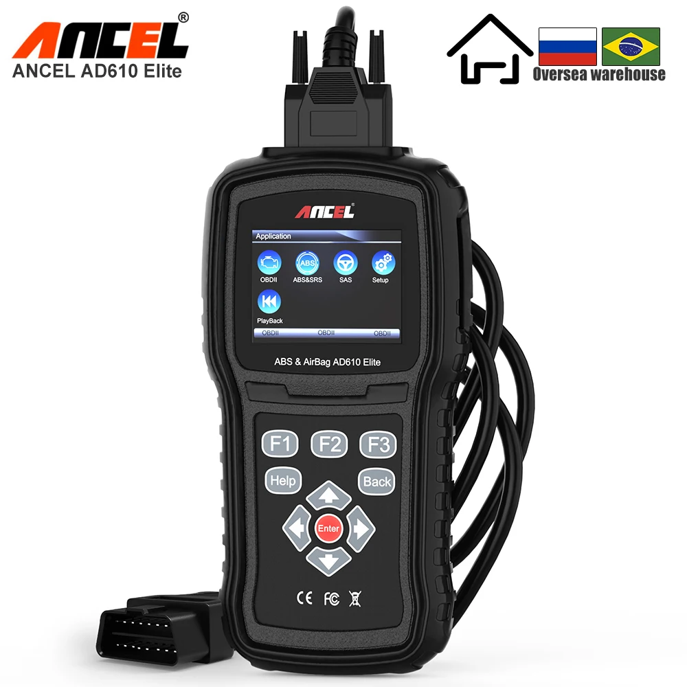 Профессиональный Автомобильный сканер ANCEL AD610 Elite OBD2 ECU ABS подушка безопасности SAS