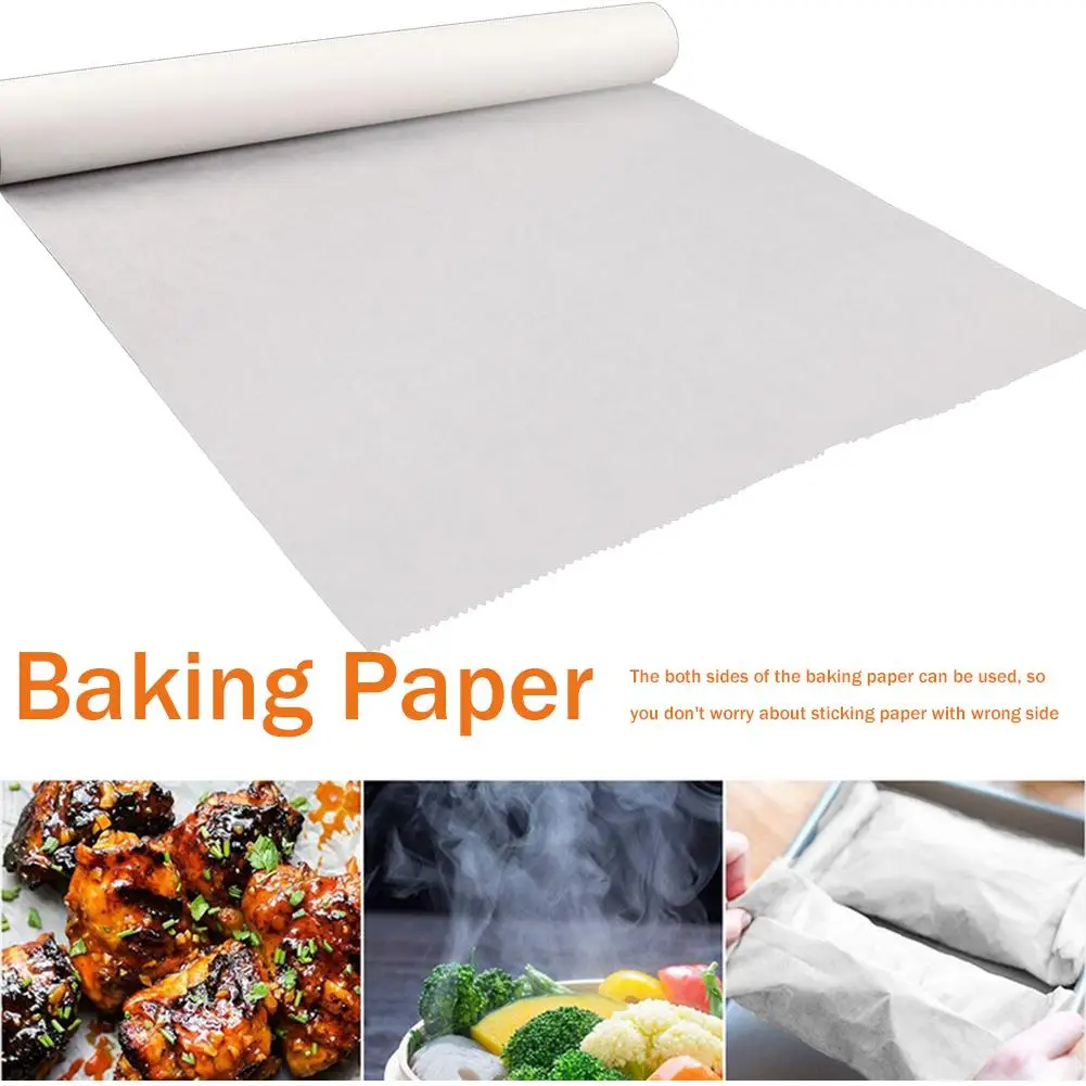 Greaseproof Oven Bakeware Baking Cooking Paper 5M10M Baking Paper Parchment Paper Rectangle Baking Sheets for Bakery BBQ Party