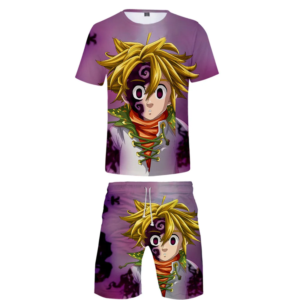 Frdun tommeliodas аниме 3D комплект из двух предметов футболка с коротким рукавом крутые Harajuku шорты аксессуары уличная harajuku Мужской комплект