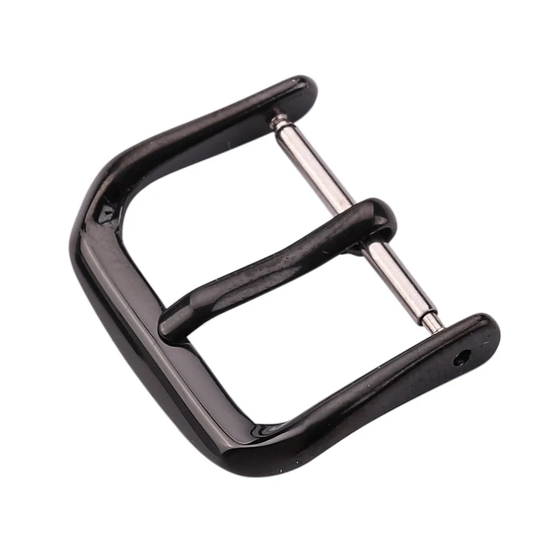 Polished Stainless Steel Tri-Tone Watch Strap Buckle & Clasp - Silver, Gold, Black