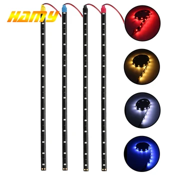 자동차 주변 장식 LED 스트립 조명, 자동 DRL 스타일링, 유연한 분위기 조명, 12V, 15 SMD, 30cm, 흰색, 빨간색, 노란색 bule, 1 개