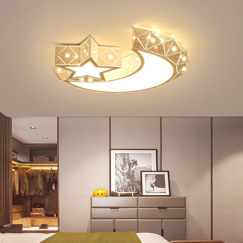 

Modern minimalist bedroom lamp led ceiling lamp creative personality stars moon home children room lamp study lamp