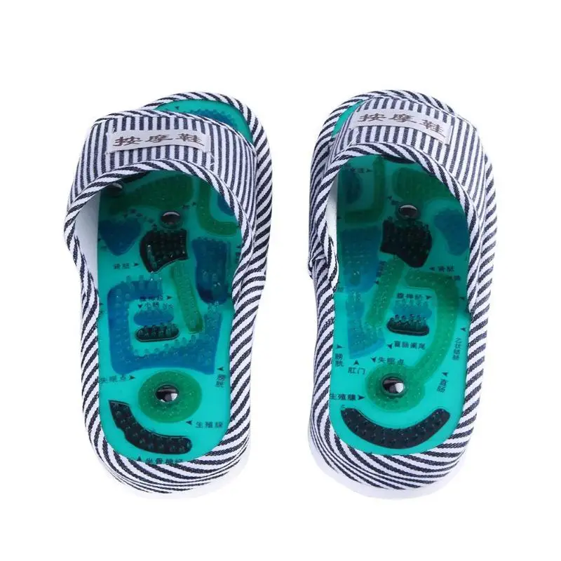 Коврик для акупунктурного массажа ног тапочки медицинская обувь рефлексотерапия магнитные сандалии Акупунктура Здоровый Уход за ногами магнит для массажа обуви - Цвет: Синий