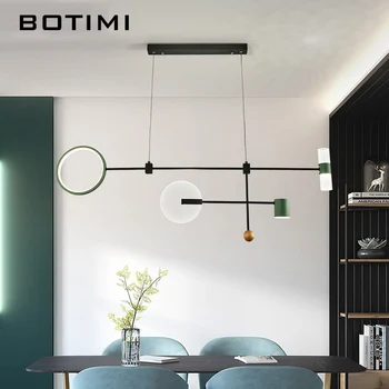

BOTIMI Modern Pendant Lights Home Design Black Kicthen Dining Lamps Cord Supension Bedside Luminare Desinger Hanging Bar Lustre