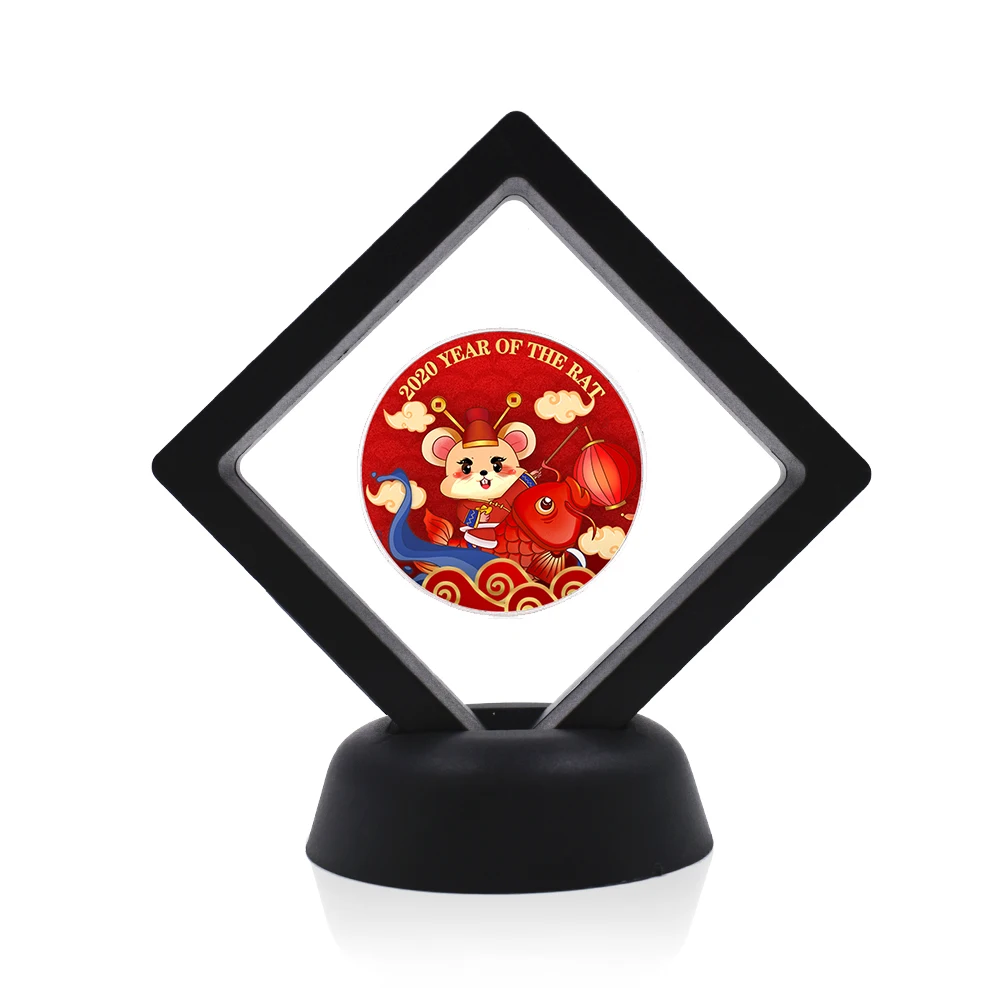 

Symbol of The Year 2020 Rat Collectible Coins Silver Plated Coin Challenge Coin with Box Home Decor for Christmas Gift