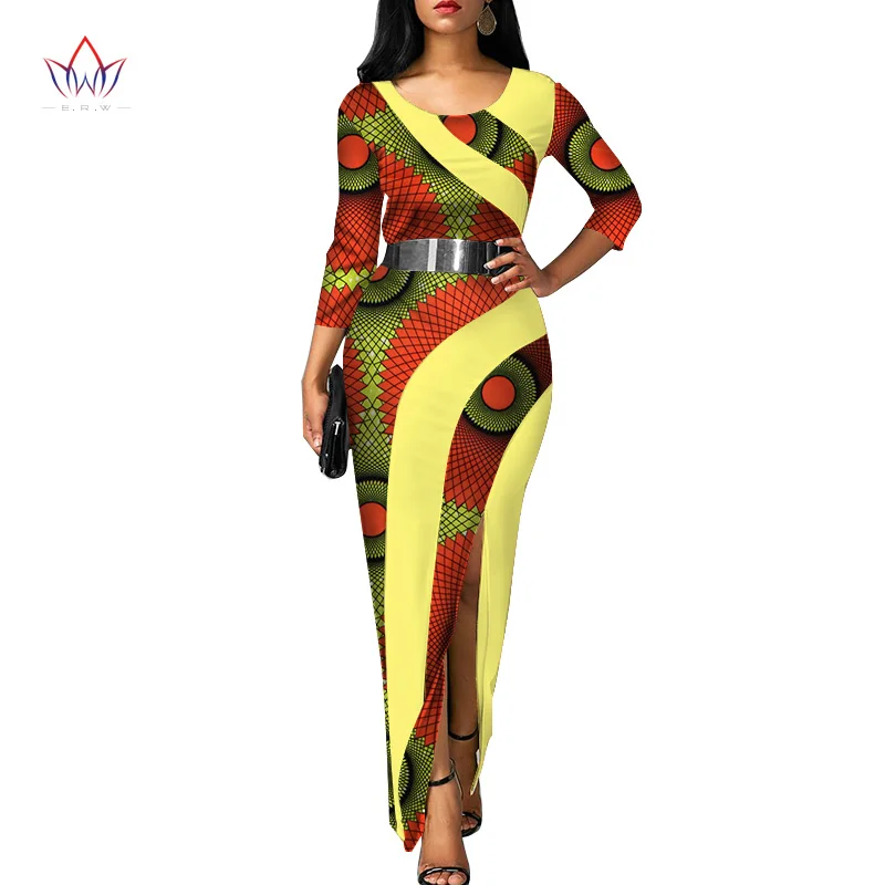 Vestidos африканские женские платья новая мода элегантная африканская одежда Дашики размера плюс сексуальные вечерние платья WY3120 - Цвет: 7