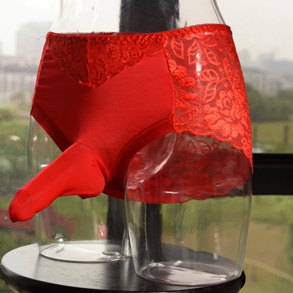 

Hot Fashion Men's Sissy Lace Briefs Sexy Underwear Erotic Gay Shorts Panties Lingerie For Men Chastity Knickes Underpants