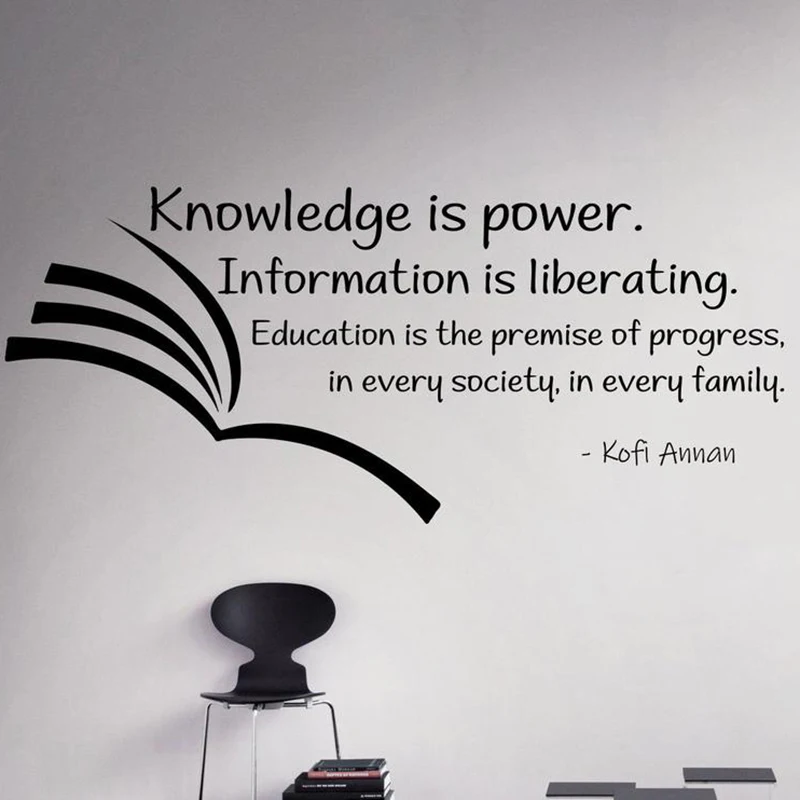 Information Is Power Quotes Knowledge Is Power Wall Decal Motivational Quotes Book Words Vinyl Stickers  Classroom School Reading Room Interior Decor Q586 - Wall Stickers -  Aliexpress
