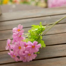 1 шт Искусственный розовый букет хризантем декоративные столбы& ветряной энергии обсушки салатных листьев похожая на настоящую цветник для путь Декор