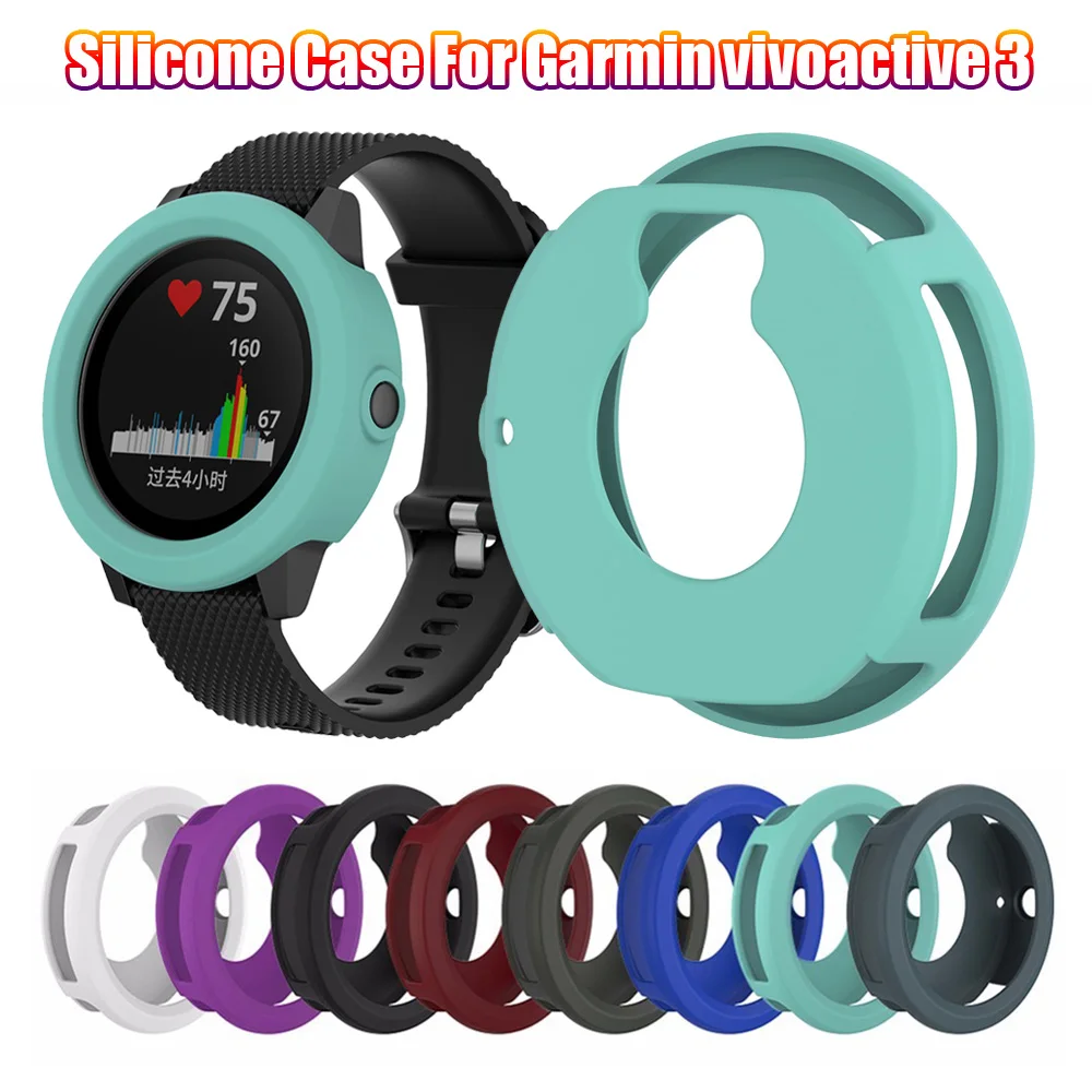 Funda protectora de silicona suave para reloj Garmin Vivoactive 3, funda protectora para pantalla de reloj, 1 unidad
