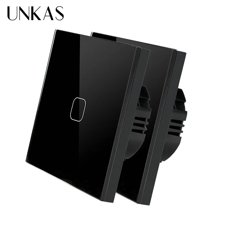 Настенный светильник UNKAS AC220V 1/2/3 Gang 1 Way стандарт ЕС сенсорный выключатель