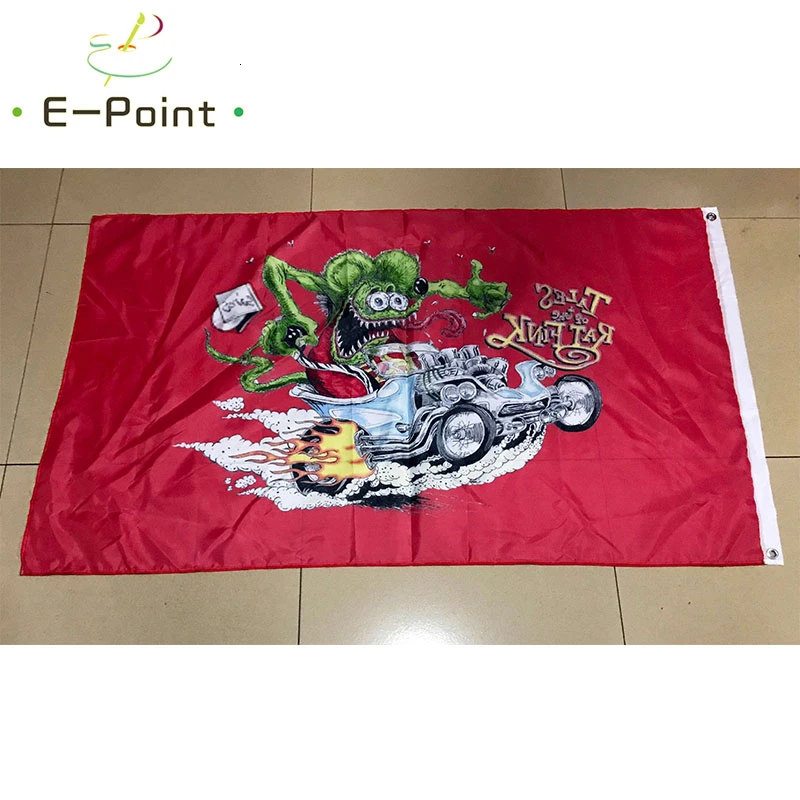 Сказочный флаг Rat Fink 2 фута* 3 фута(60*90 см) 3 фута* 5 футов(90*150 см) размер рождественские украшения для домашнего флага баннер подарки