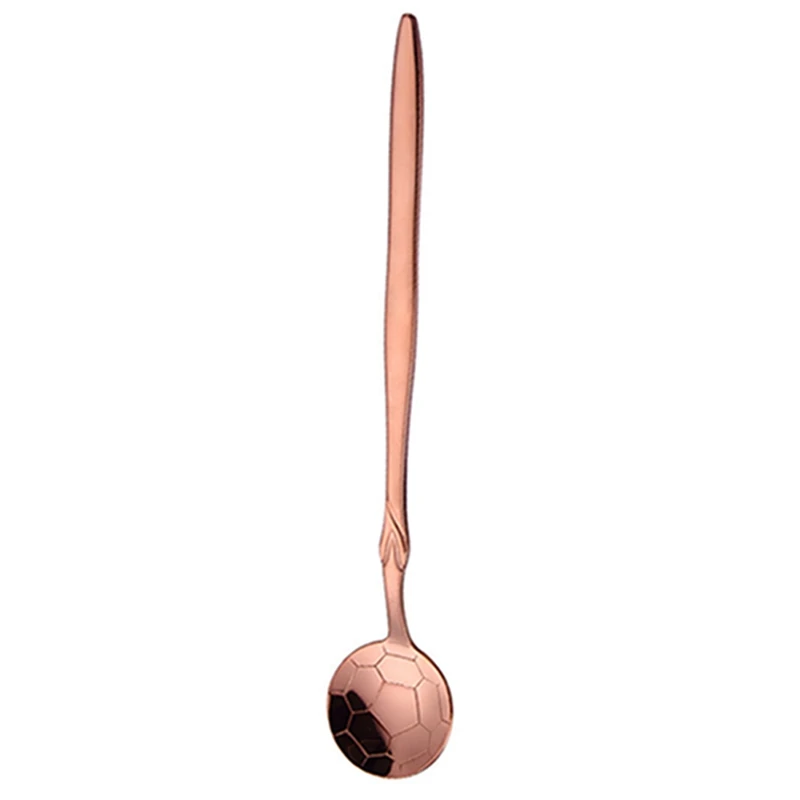 Футбольные ложки для кофе из нержавеющей стали, чайная ложка Flatware для питья - Цвет: RGD