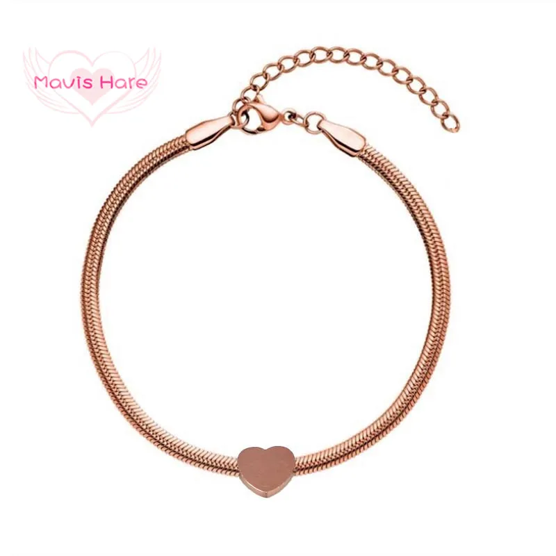 Mavis Hare сердце гладкий браслет из нержавеющей стали змеиная коллекция браслет цепочка как мода леди женщина подарок на день матери