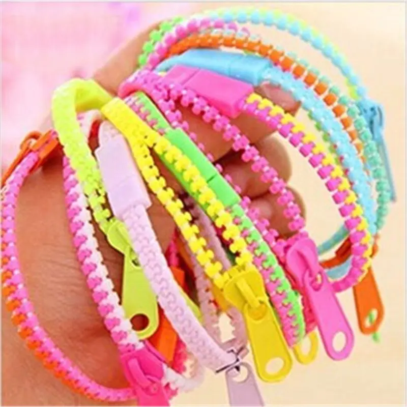 

12pcs Friendship Fidget Zipper Bracelets 7.5 Inches Sensory Toys Bulk Set, Neon Colors, Birthday Kit, Party Favors for K