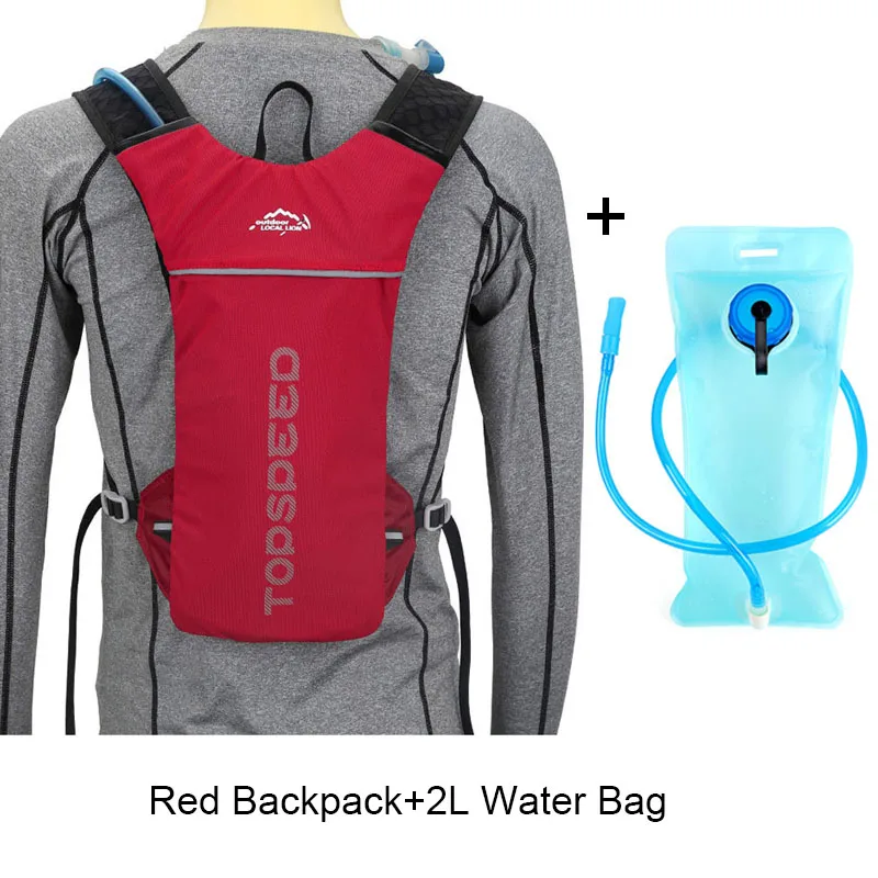 red with water bag 5л Походное питье рюкзак, походный водный эластичный рюкзак для мужчин и женщин, спортивный рюкзак для бега, не включает 2л мешок для воды - Цвет: red with water bag