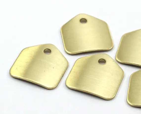 

20 pcs Raw Brass Stamping Blank Tags (16x15x0.60mm) D143