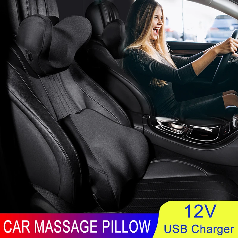 Car Neck Massage Pillow Lumbar Support Cushion Auto Seat Safety Relax Head Waist Electric Headrest Back | Автомобили и мотоциклы