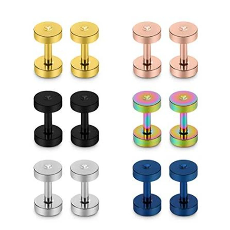 Screw Fit Ear Gauges Kit Surgical Steel Tunnel Expander Earrings