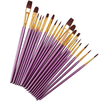 

20Pcs Paint Brush Set Artist Paint Brushes for Watercolor, Oil Paintings Canvas, Ceramic, Clay, Wood & Models