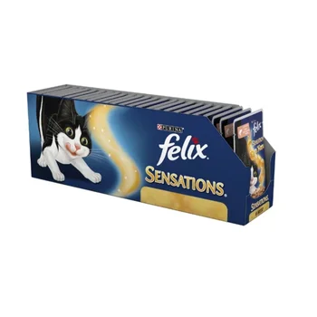 

Felix Sensations пауч для кошек (кусочки в желе), Лосось и треска, 24*85 г.