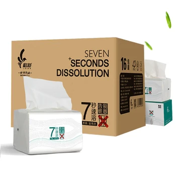 

16bags/box Kitchen Toilet Paper 3 Layers Home Bath Draw Pape Thicken Tissue Leaves Toilet Paper Fast Delivery Home Supplies