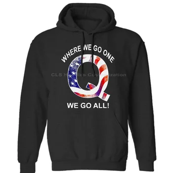 

Q Anon Where We Go One We Go All USA Q Flag Unisex Mens Womens Winter Hoodies Sweatshirts Free Shipping