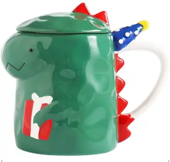 

400ml Creative Dinosaur mug Ceramic Cup Hand Painted Animal Coffee Mug 3D Cartoon Tyrannosaurus Cup Children Milk Cup